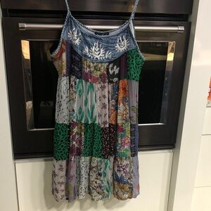 Bohemian Patchwork Mini Dress